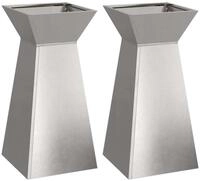 vidaXL Blumentopf S&auml;ulen Pflanzer 2 pcs Silber 35 x 35 x 73 cm (2 St)
