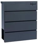 Zelsius Wandbriefkasten Briefkasten Straight mit Zeitungsfach, RAL7016...
