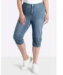Sheego Jeansshorts Capri-Jeans erh&ouml;ht blau 42