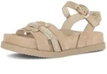 Gabor Sandalette Riemchensandale, Sommerschuh mit gl&auml;nzendem Schmuckriegel beige 36