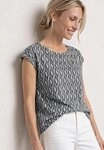 STREET ONE Shirttop Sommershirt im Ausbrenner-Look/mit Allover-Print