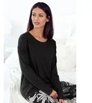 LASCANA Pyjamaoberteil mit &uuml;berschnittenen Schultern schwarz 32/34