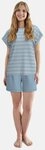 TOM TAILOR Shorty Kurzarm, Rundhalsausschnitt, gestreift, Baumwollmix