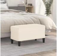 vidaXL Sitzbank 70 x 35 x 41 cm Sitzbank Creme 70x35x41 cm Samt