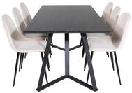 ebuy24 Essgruppe MarinaBLBL Essgruppe Esstisch schwarz und 6 Polar, (7-tlg)