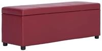 vidaXL Sitzbank Bank mit Staufach 116 cm Weinrot Kunstleder