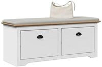 vidaXL Schuhbank NA Flurbank BODO Wei&szlig; und Braun 114x40x45 cm