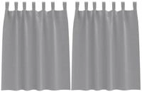 vidaXL Vorhang Verdunkelungs-Vorh&auml;nge mit Ringen 2 pcs Hellgrau 140 x 140 cm (2 St),
