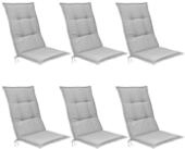 Beautissu Hochlehnerauflage 6er Set Hochlehner Set Base HL Sitzkissen,...