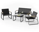 Mondeer Balkonset Gartenm&ouml;bel Set 4-tlg, (1 Tisch mit 1 Doppelstuhl 2