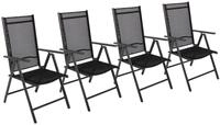 VCM Gartenstuhl 4er Set Alu Gartenstuhl Hochlehner Klappstuhl (4 St)