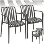 tectake Gartenstuhl Balkonstuhl, stapelbar, Belastbarkeit 120 kg, 54,5 x 58 x 80,5