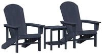 vidaXL Gartenstuhl Gartenstuhl 3 pcs Marineblau Polyethylen (3 St)