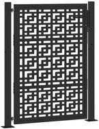 vidaXL Gartentor Gartentor Schwarz 100x125 cm Stahl Kreuz-Design