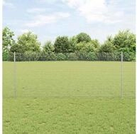 vidaXL Zaun, Zaun mit Pfosten Silber 1 x 25 m Stahl