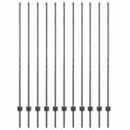 vidaXL Bett Eingebetteter Zaunpfosten 11 pcs Grau 200 cm (11-tlg)