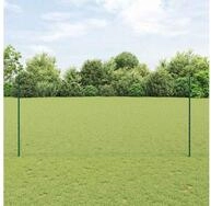 vidaXL Zaun, Zaun mit Pfosten Gr&uuml;n 1,4 x 100 m Stahl und PVC
