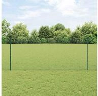 vidaXL Zaun, Zaun mit Pfosten Gr&uuml;n 1 x 50 m Stahl und PVC