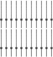 vidaXL Bett Eingebetteter Zaunpfosten 22 pcs Grau 100 cm (22-tlg)