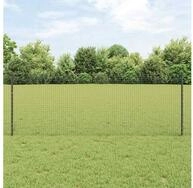 vidaXL Zaun, Zaun mit Pfosten Grau 0,8 x 25 m Stahl und PVC