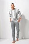 H.I.S Pyjama (2 tlg., 1 St&uuml;ck) Schlafanzug mit garngef&auml;rbten Streifen