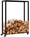 CLP Kaminholzregal Hilta, BxTxH:80x25x100 cm, aus stabilem Metall, auf Rollen...