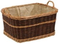 Dehner Weidenkorb Kaminkorb, mit Jute/Tragegriffen, 60 x 40 x 47 cm, Korb f&uuml;r