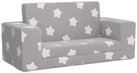 vidaXL Babym&ouml;bel-Set Kinder-Schlafsofa 2-Sitzer Hellgrau mit Sternen Weicher...