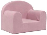 vidaXL Kindersofa, Kinder Schlafsofa Rosa Weich Pl&uuml;sch