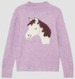 s.Oliver Longpullover Strickpullover Strickpullover mit flauschigem Pferde-Motiv