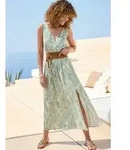 LASCANA Midikleid mit Rei&szlig;verschluss am Ausschnitt, Animal Print beige|bunt 34