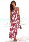 LASCANA Maxikleid mit verstellbarem Ausschnitt und gesmokter Taille, Jerseykleid
