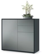 Vladon Kommode Ben V1 (Kommode, mit 2 T&uuml;ren und 2 Schubladen), Schwarz...