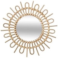 Atmosphera Cr&eacute;ateur d'int&eacute;rieur Wandspiegel Spiegel, Rattan, Sonne, Durchmesser 50