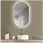 HOKO Badspiegel Oval Spiegel Schwarz Gold Wei&szlig; Badezimmer Spiegel mit Licht,