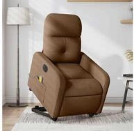 vidaXL Sessel vidaXL Elektrischer Massagesessel mit Aufstehhilfe Braun Stoff