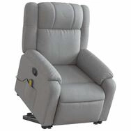 vidaXL Sessel Massagesessel mit Aufstehhilfe Hellgrau Stoff (1-St)