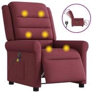 vidaXL Massagesessel, Massagesessel Elektrisch Weinrot Stoff