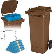 BRB-Lagertechnik M&uuml;lleimer BRB 80 Liter M&uuml;lltonne mit Halter f&uuml;r M&uuml;lls&auml;cke...