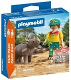 Playmobil&reg; Spielfigur PLAYMOBIL&reg; 72025 DuoPack Tierpfleger mit Nashorn