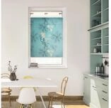 LICHTBLICK ORIGINAL Plissee Plissee Klemmfix, ohne Bohren, blickdicht, Aqua Floral -
