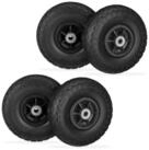 relaxdays Sackkarren-Rad Sackkarrenrad PU 4er Set 4.10/3.50-4, Schwarz-Schwarz