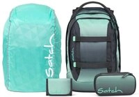 Satch Schulrucksack Pack (4tlg., inkl. Schlamperbox, Regenh&uuml;lle und Geldb&ouml;rse)