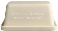 ASA SELECTION Butterdose hey! Butterdose life is better with butter 16x11cm, New Bone