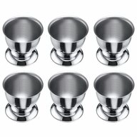 WESTMARK Eierbecher 6 Stk., mit Fu&szlig;, stapelbar, &oslash; 5 cm, Rostfreier Edelstahl,...