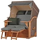 bene living Strandkorb Schaalsee 2-Sitzer Teak - PE grau - Modell 504, BxTxH: