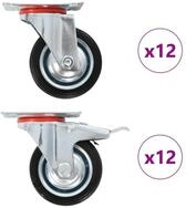 vidaXL Schwerlastrolle 24 Stk. Lenkrollen 75 mm, (24-St)