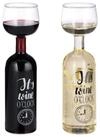 relaxdays Weinglas Weinflasche Glas Aufsatz 750 ml, Glas