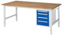 RAU Werkbank Arbeitstisch 2000x1000x760-1080 4xSchub B-Platte 25mm...