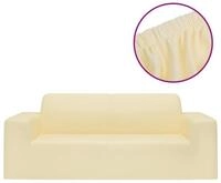 vidaXL Sofahusse, Stretch Sofahusse 2-Sitzer Creme Polyester-Jersey